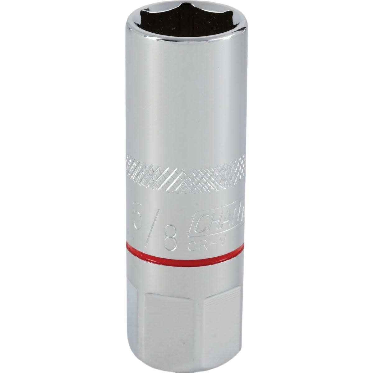 Chrome vanadium steel 5/8 inch spark plug socket with 6-point grip for hand tools and home improvement collections