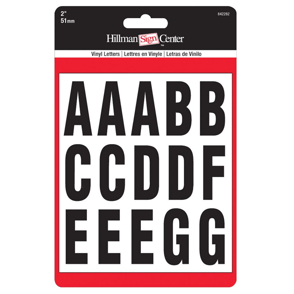 Black vinyl letters on white adhesive background for labeling and home improvement in hardware and under $50 collection
