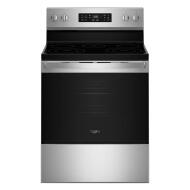 30-inch stainless steel electric range with smooth black glass cooktop and digital control panel for kitchen appliances collections