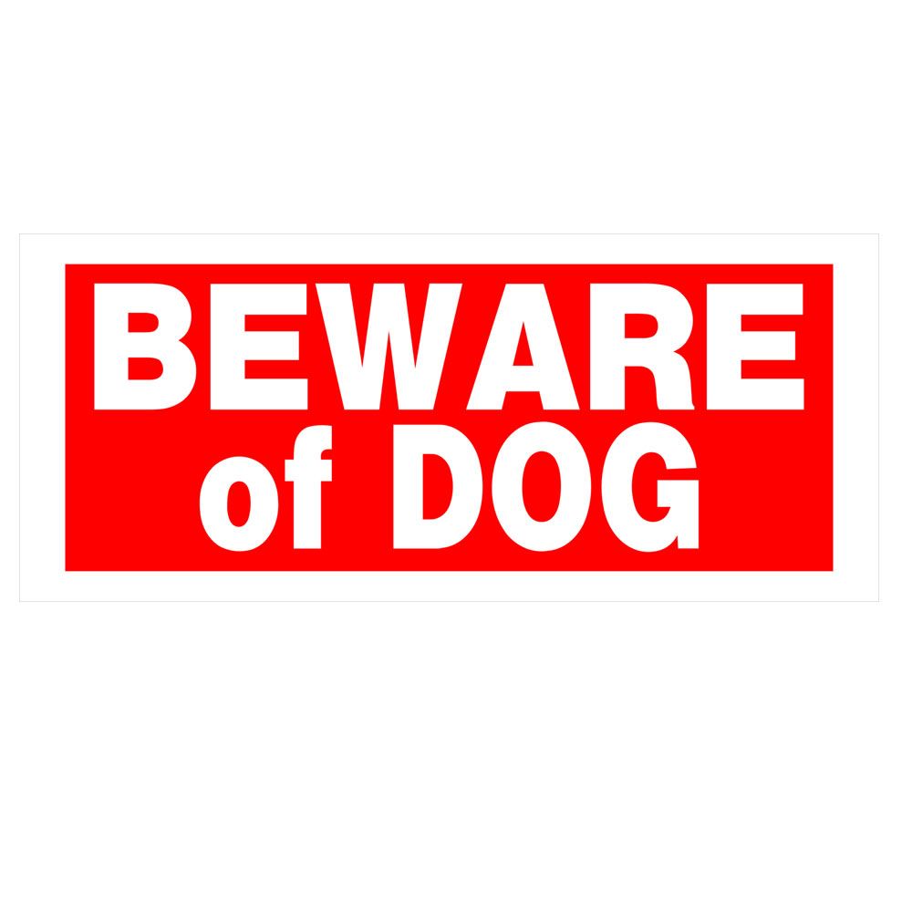 Red and white plastic warning sign with bold lettering for home improvement and signage collections under $25