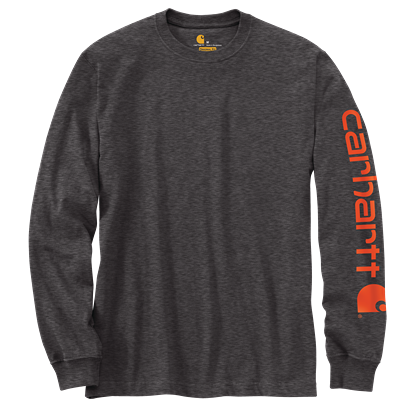 Carhartt Men's Loose Fit Heavyweight Logo Sleeve Graphic Long Sleeve T-Shirt