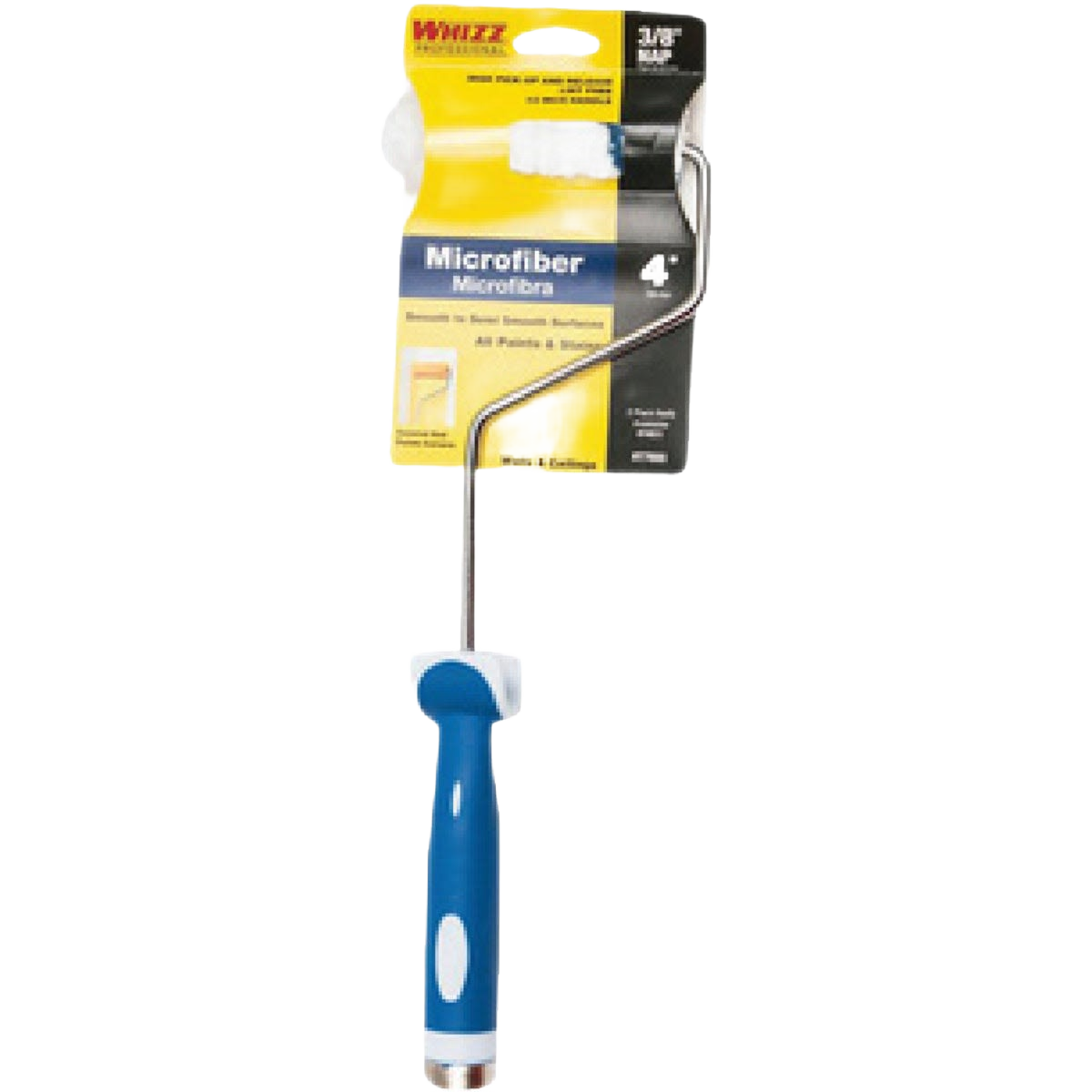 4-inch microfiber paint roller cover and blue handle frame for smooth surface painting in paint supplies under $50 collection