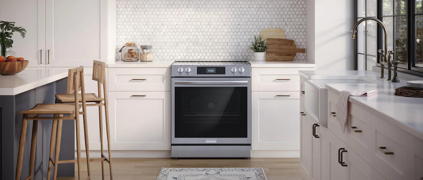 30" Front Control Electric Range with Total Convection