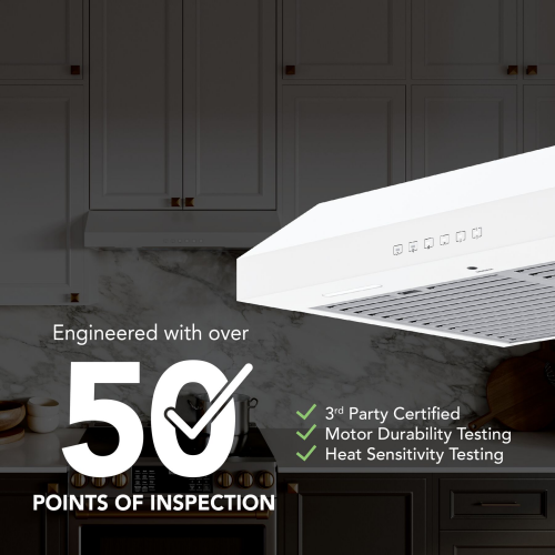 30" Under-Cabinet Range Hood, 490 MAX Blower CFM 1.0 Sones, 3 Speed