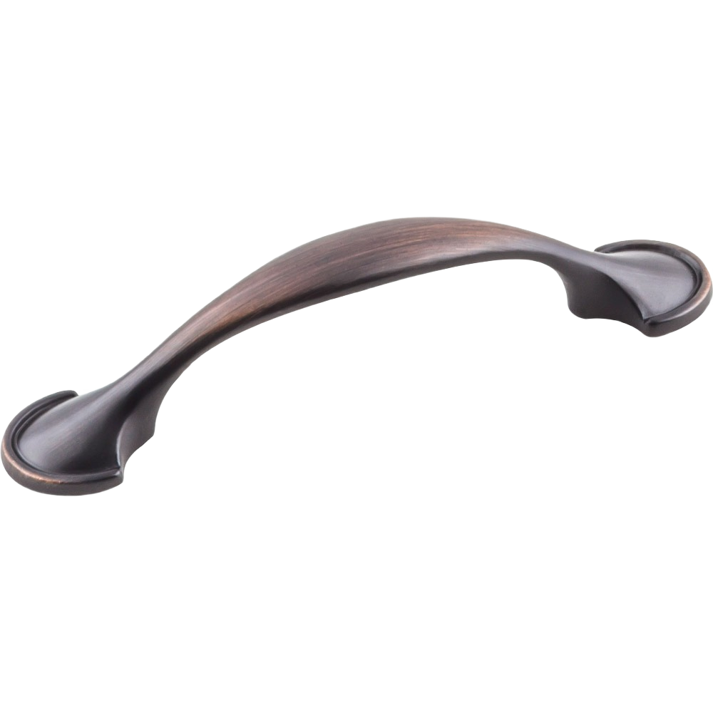 Curved brushed oil rubbed bronze drawer pull with classic design for home improvement and kitchen cabinets
