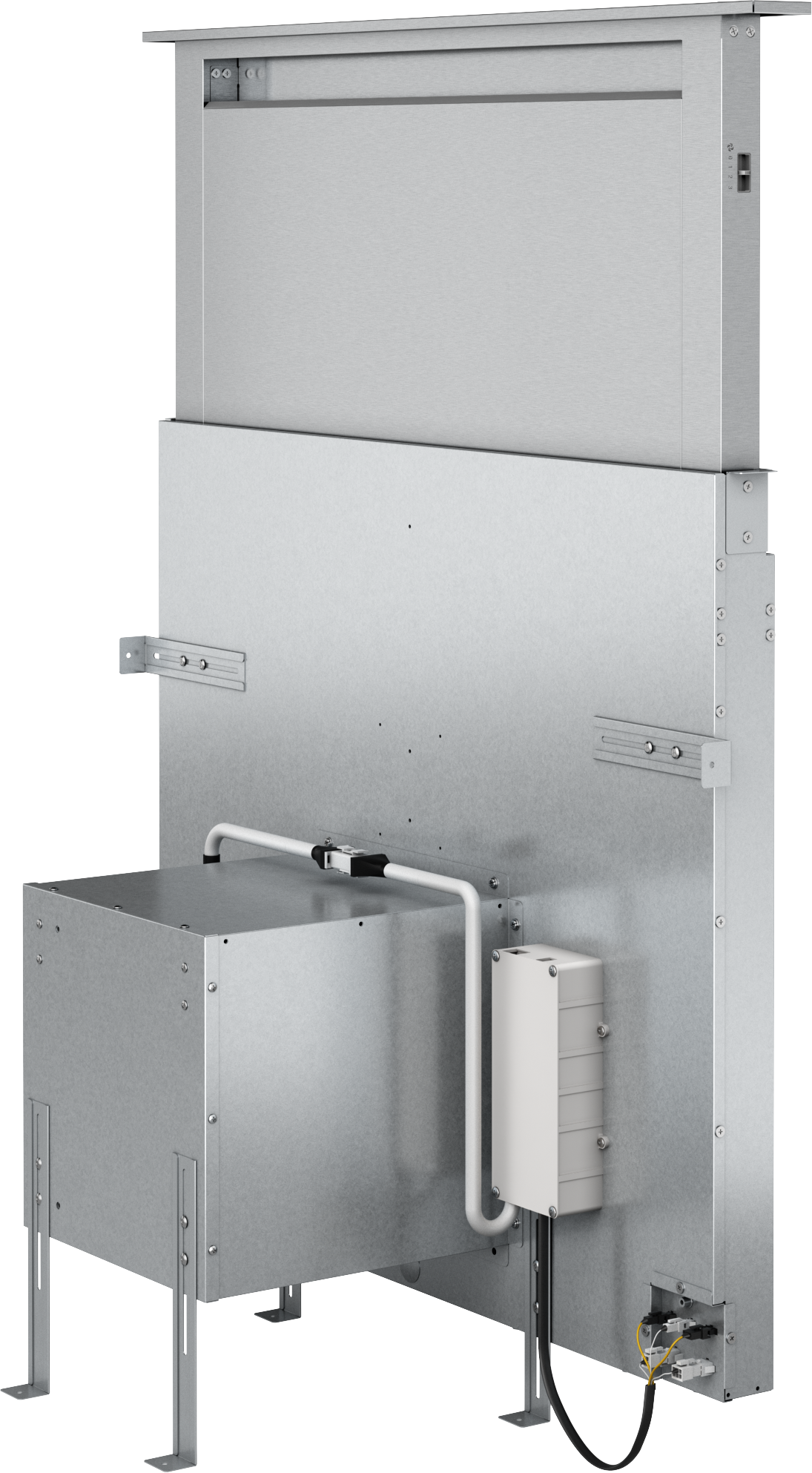 Stainless steel hidden downdraft vent designed for range hoods in kitchen and home improvement appliances collections