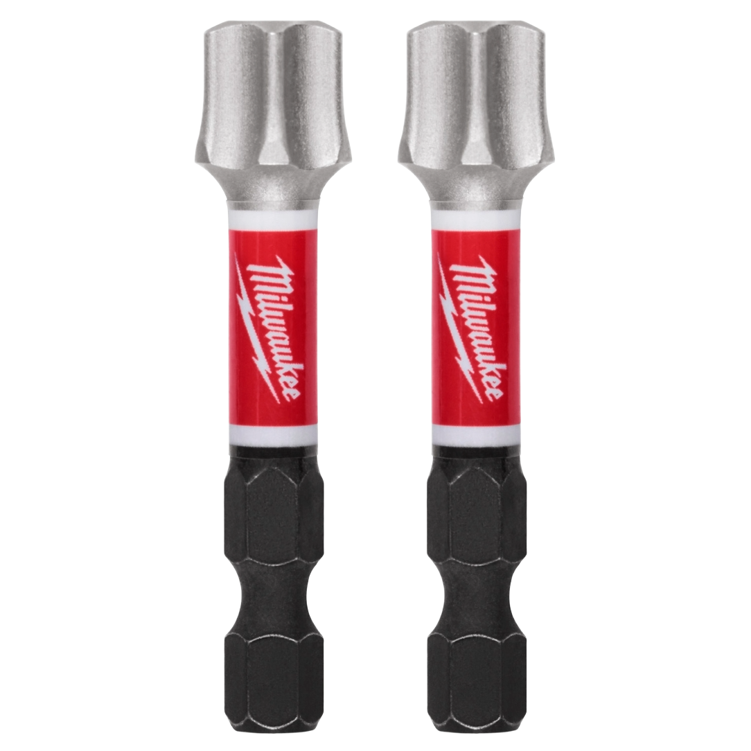 Two-pack of 2-inch Milwaukee T55 impact bits with shock-absorbing shanks for power tool accessories under $50
