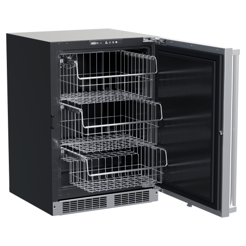 Built-in undercounter freezer with three chrome wire baskets and reversible door in Freezers & Ice Makers collection