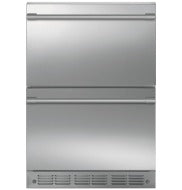 Stainless steel 24-inch double-drawer refrigerator with sleek design for modern kitchens in appliances collection