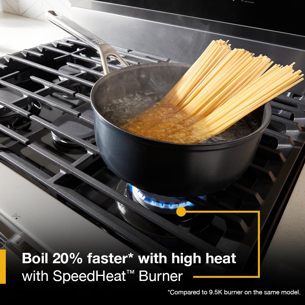 30-inch Smart Gas Range with Air Cooking Technology, No Preheat Air Fry, Steam/Self Clean and High Speed Preheat