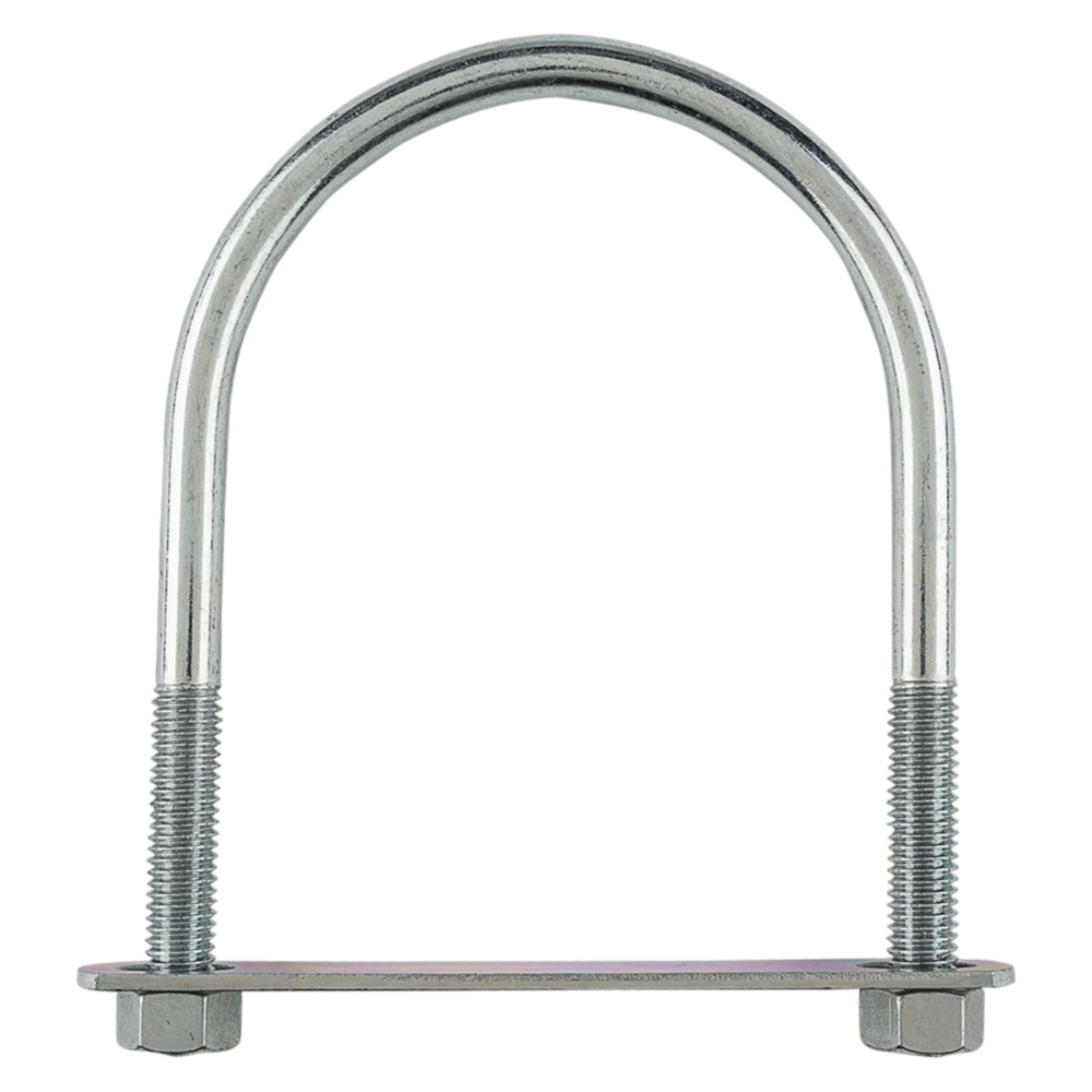 Zinc round U bolt with threaded ends and nuts for secure fastening in hardware, fasteners, and home improvement tools under $50