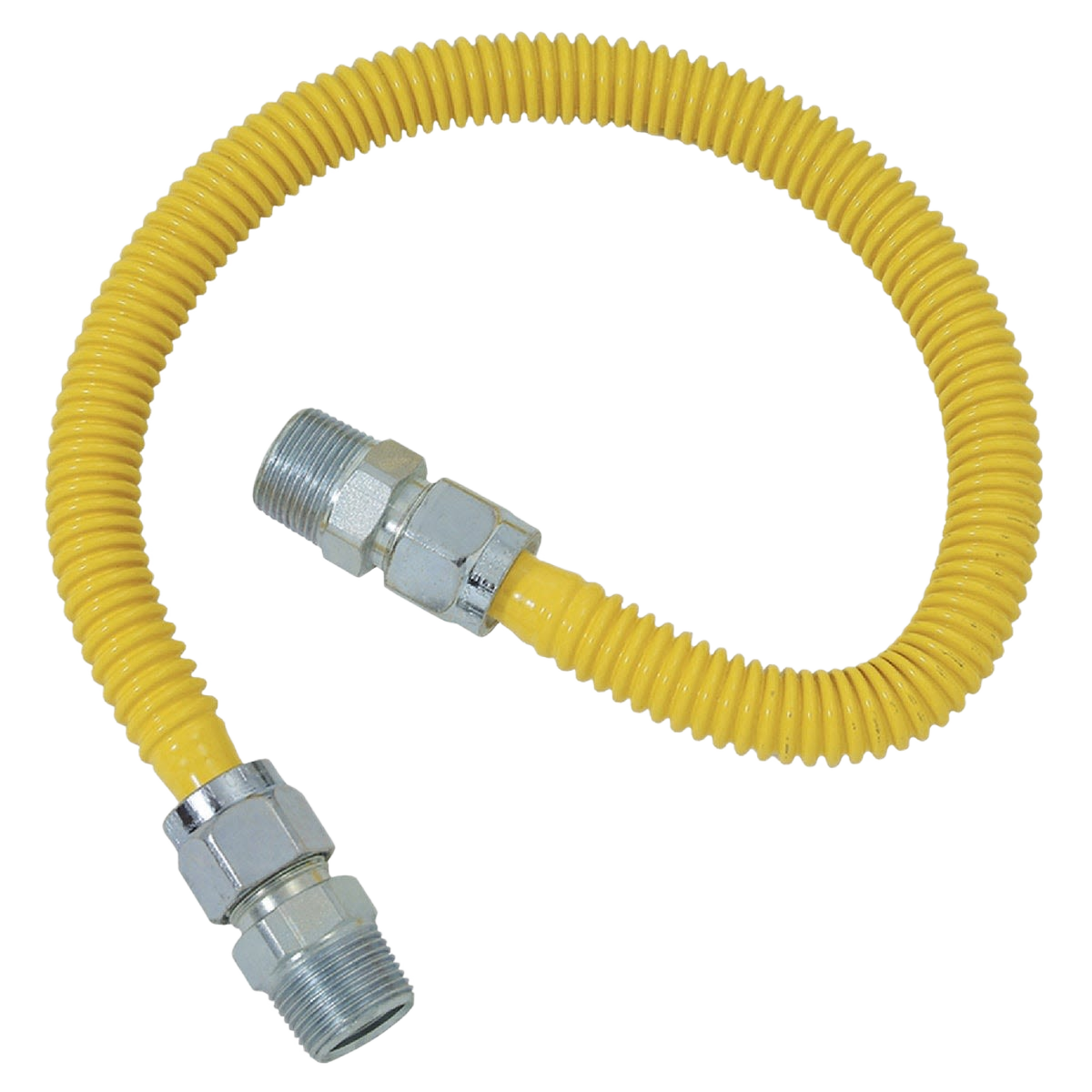 Flexible yellow coated gas connector with stainless steel fittings, designed for plumbing and home improvement projects under $50 collections