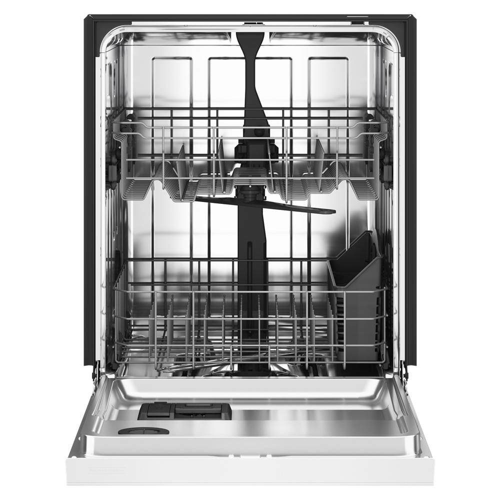 Open front control dishwasher with empty stainless steel interior racks in dishwashers and kitchen appliances collection