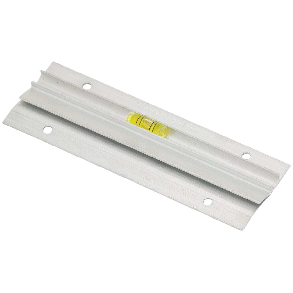 Aluminum picture hanging level bar with integrated bubble vial for precise wall mounting in hardware and home improvement collections