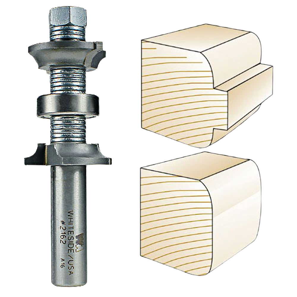 Whiteside double roundover router bit with adjustable cutting length for woodworking in tool accessories and power tool collections