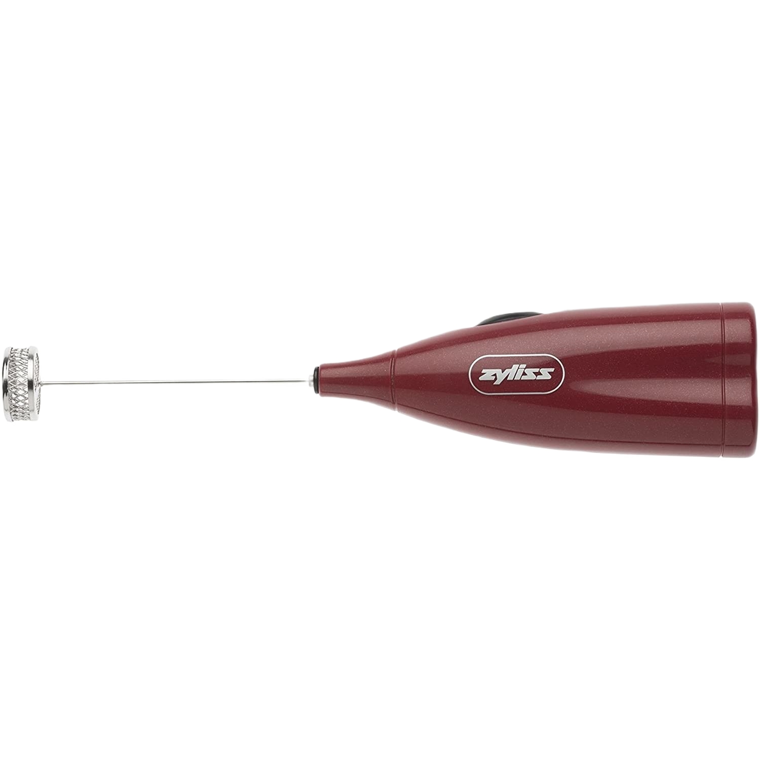 Red handheld electric milk frother with ergonomic handle for efficient frothing in kitchen gadgets and tools collection