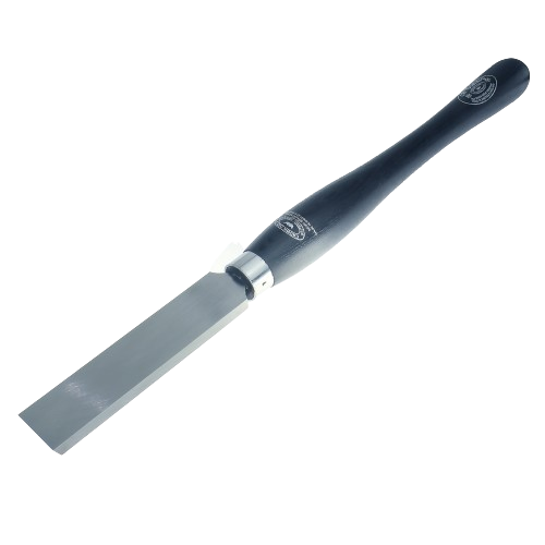 Heavy duty woodworking scraper with thick square metal blade and ergonomic dark handle for precision finishing tasks