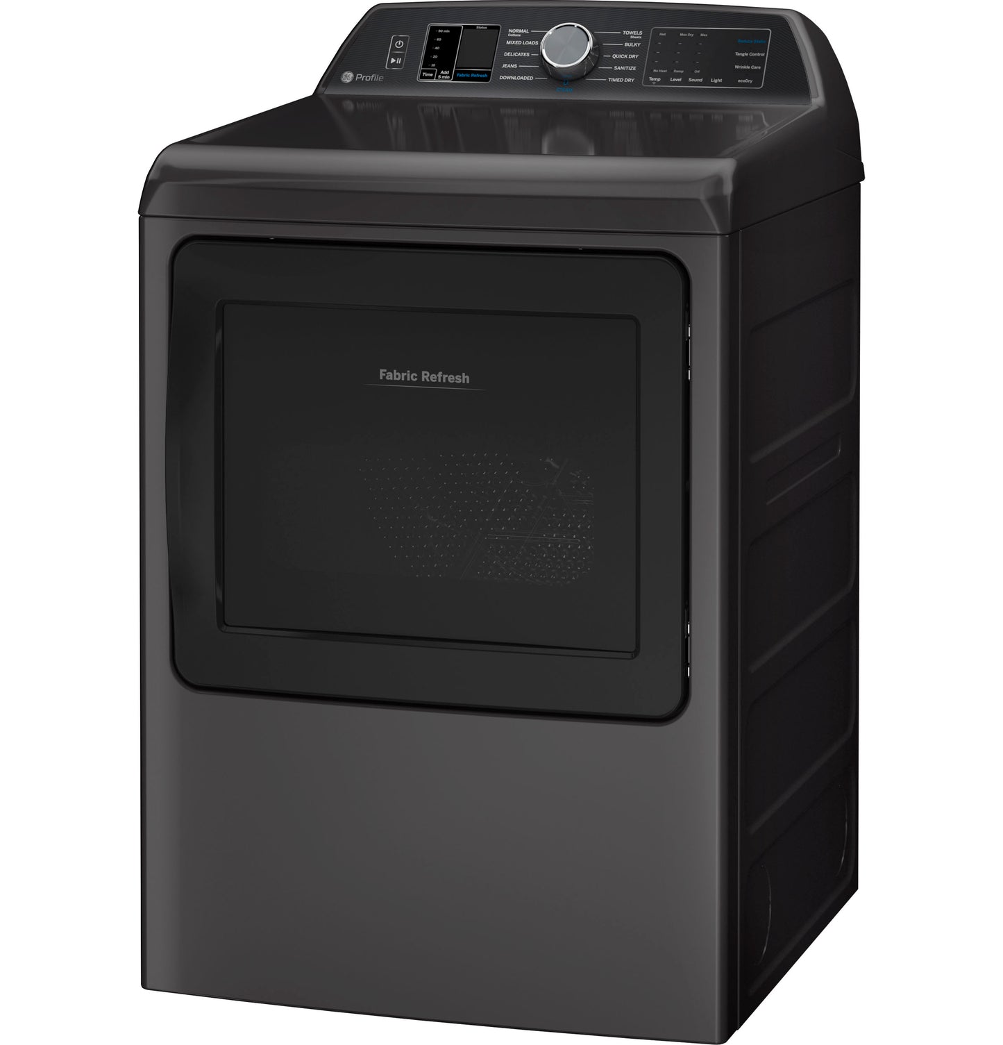 Black smart gas dryer with clear door and digital controls in Dryers, Appliances, and Washers & Dryers collections