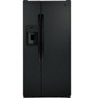 black side-by-side refrigerator with water and ice dispenser for kitchen appliances and home improvement