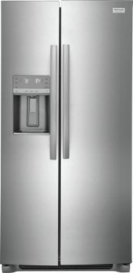 Stainless steel side-by-side refrigerator with external water dispenser for kitchen and appliance use in home improvement