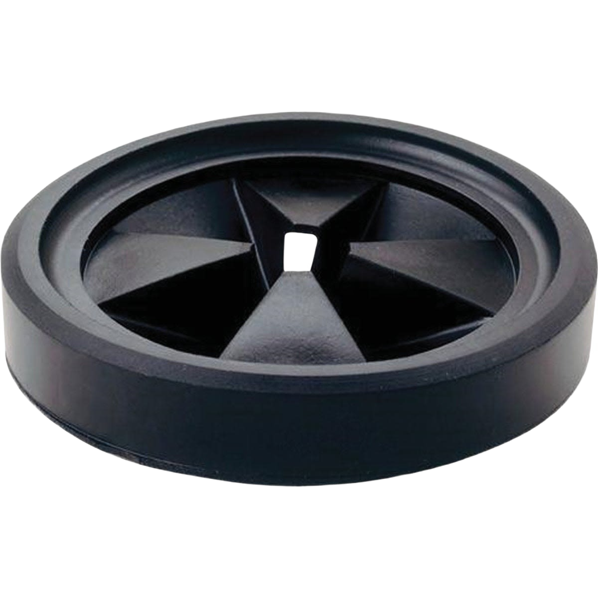 Black rubber standard mounting gasket compatible with select garbage disposals in plumbing parts and repair collections