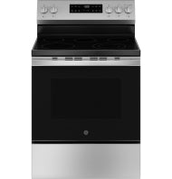 stainless steel free-standing electric range with digital controls and smooth cooktop for kitchen appliances collection