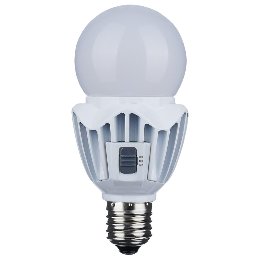 LED A21 light bulb with adjustable color temperature and medium base for versatile lighting and electrical use