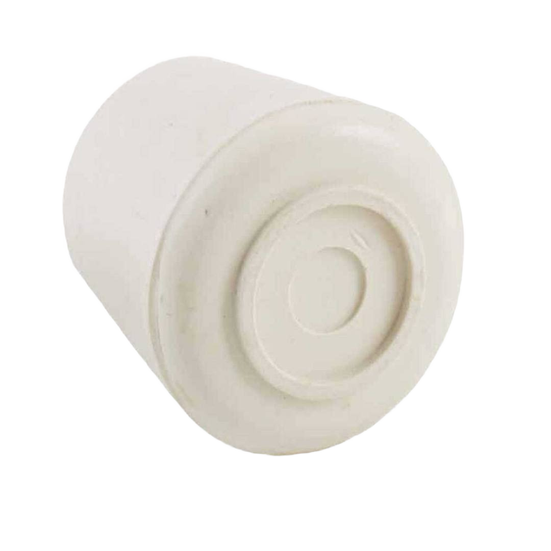 Off white rubber leg protector designed to prevent floor damage in furniture hardware and home improvement tasks