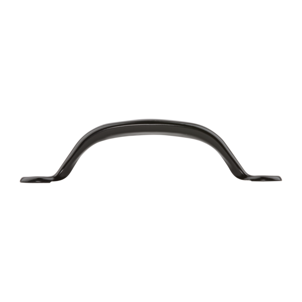 4-3/4 inch black cold-rolled steel door pull for cabinet and furniture hardware in home improvement collections