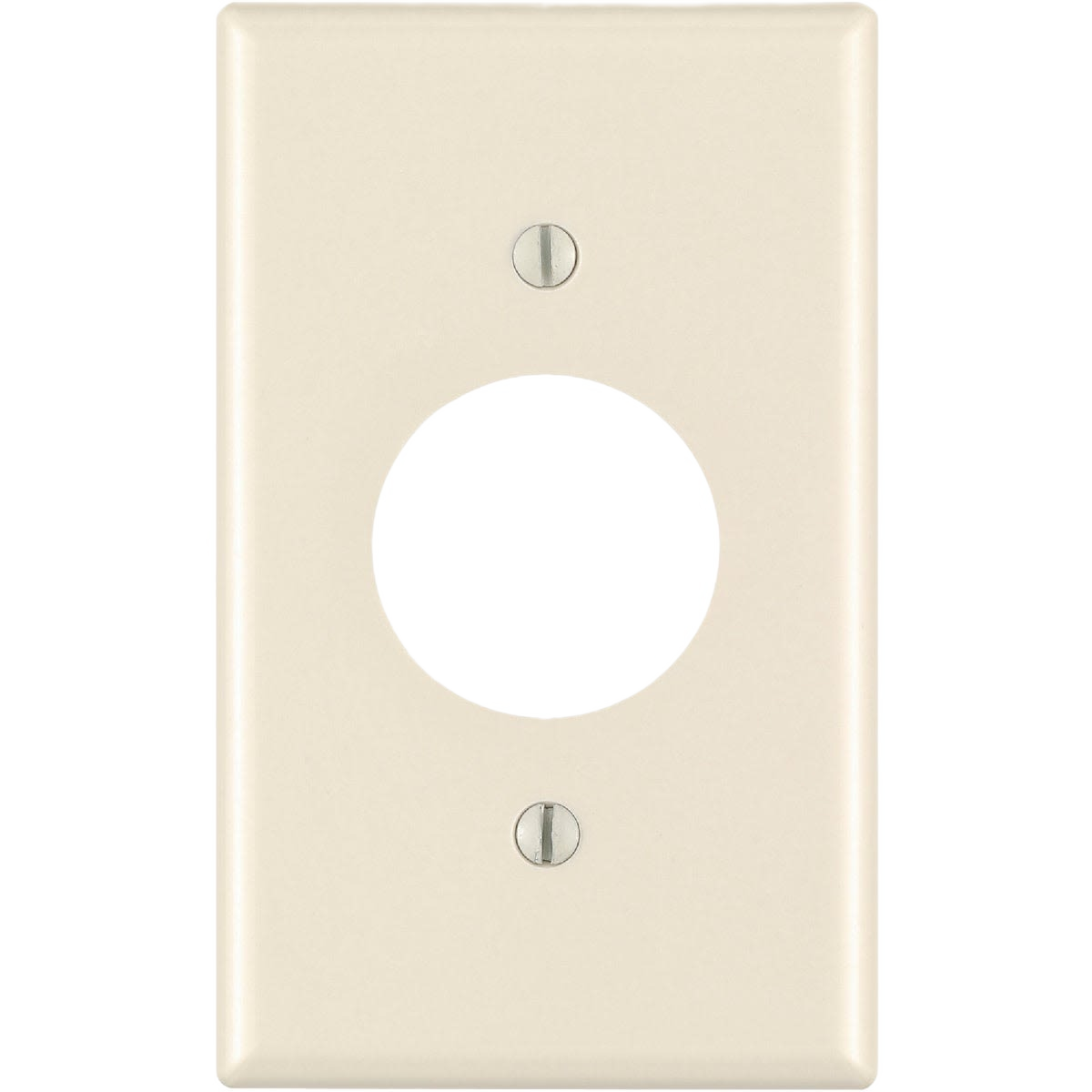 Single almond-colored outlet wall plate with smooth finish for home improvement projects