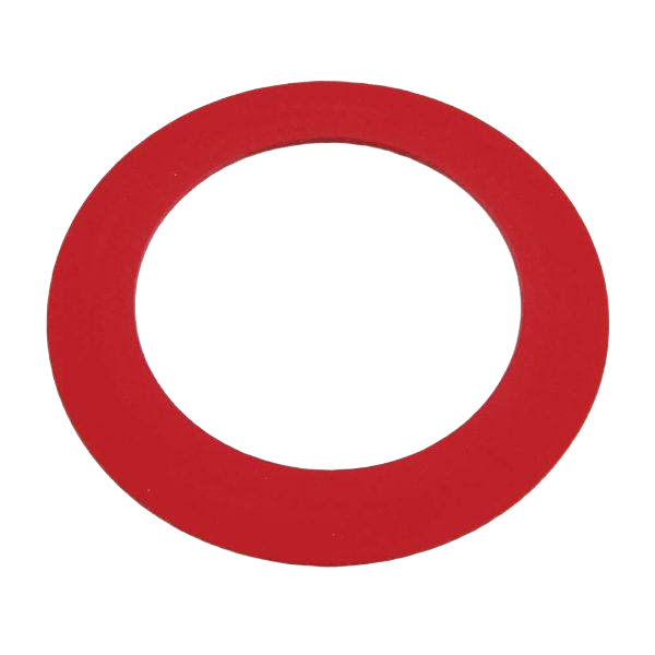 Red flush valve seal gasket for Mansfield toilets, ideal for plumbing repairs and toilet parts maintenance collections
