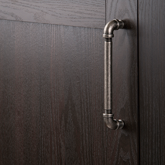 Black nickel vibed pipeline style cabinet pull in industrial design for hardware and furniture accessories under $50 collection