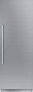 Panel-ready built-in refrigerator column in stainless steel with open door assist from Thermador kitchen appliances collection
