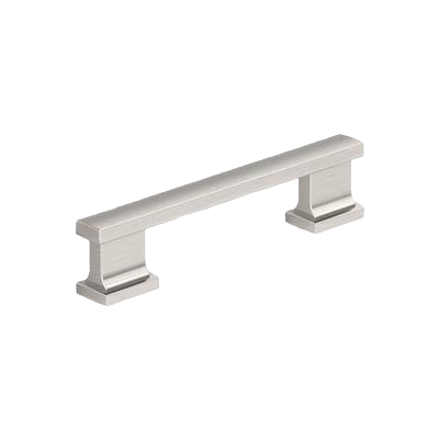 Satin nickel cabinet pull with 3-3/4 inch center-to-center spacing for hardware and home improvement collections