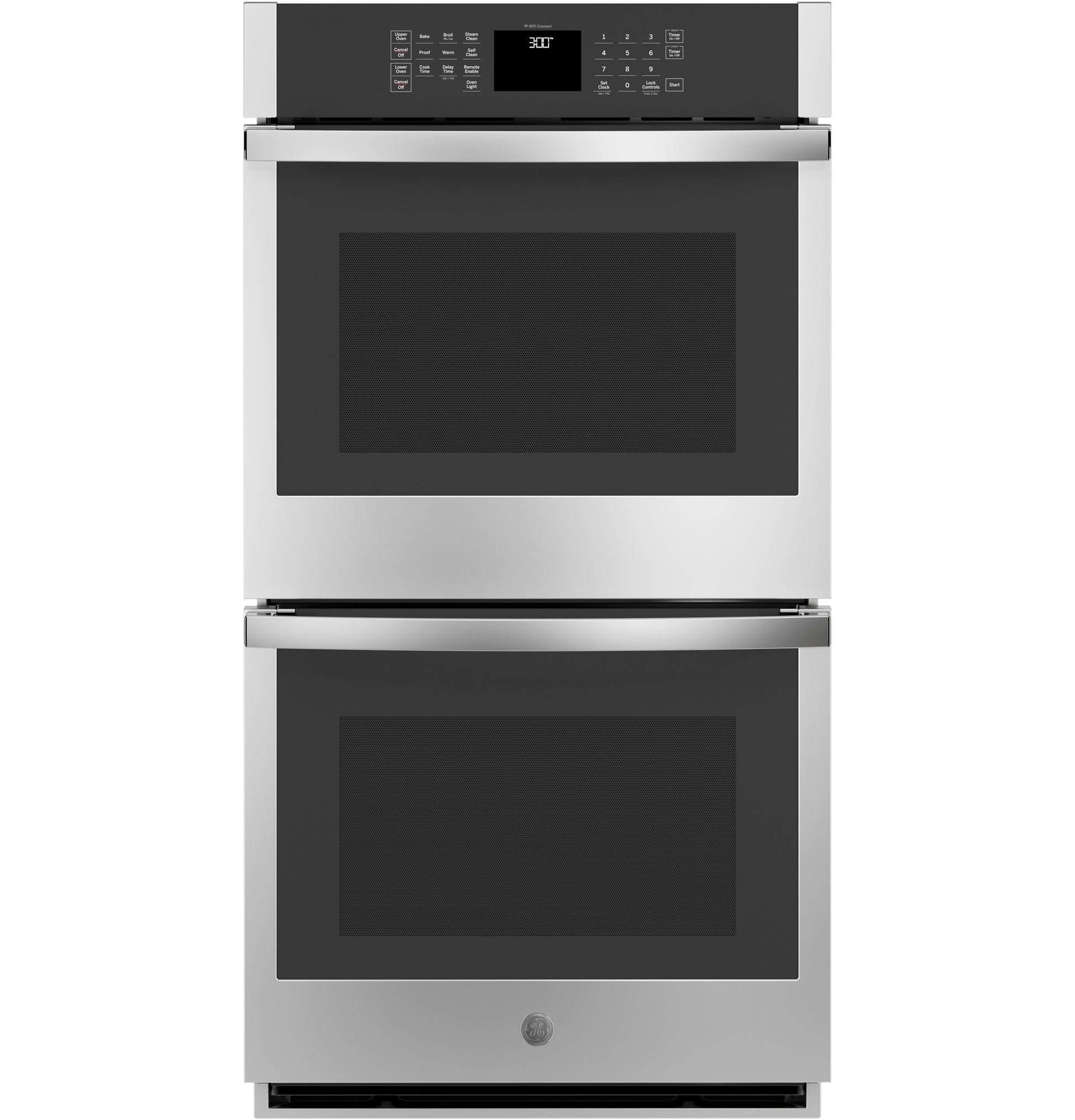 Stainless steel double wall oven with digital display and touch controls in Appliances and Kitchen & Kitchenware collections