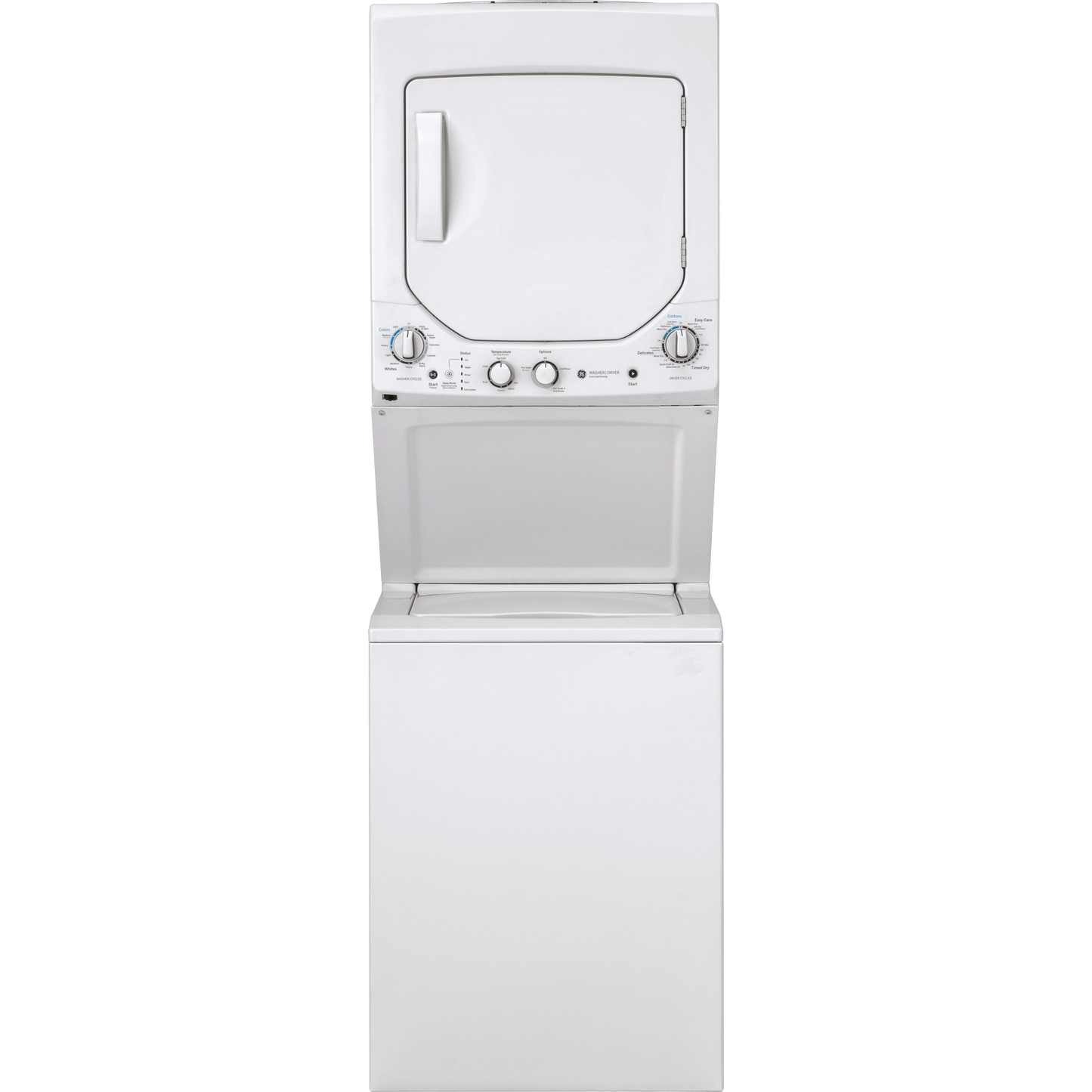 GE Unitized Spacemaker® 2.3 cu. ft. Capacity Washer with Stainless Steel Basket and 4.4 cu. ft. Capacity Gas Dryer