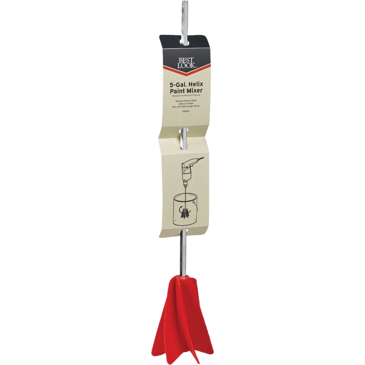 Red plastic helix paint mixer attachment for electric drills in paint sprayers and home improvement tools collection