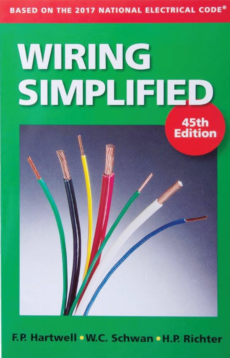 Green cover of electrical wiring reference book with colorful exposed copper wiring for home improvement guidance