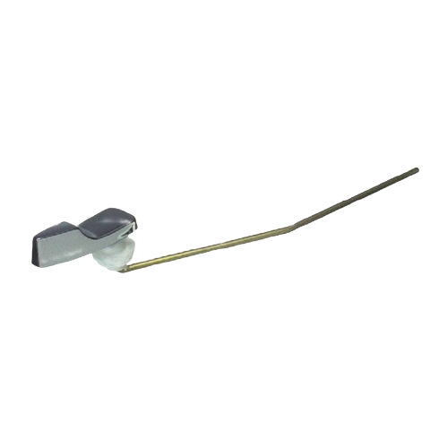 Chrome-finished toilet handle with long brass arm designed for Mansfield models in plumbing repair and home improvement collections