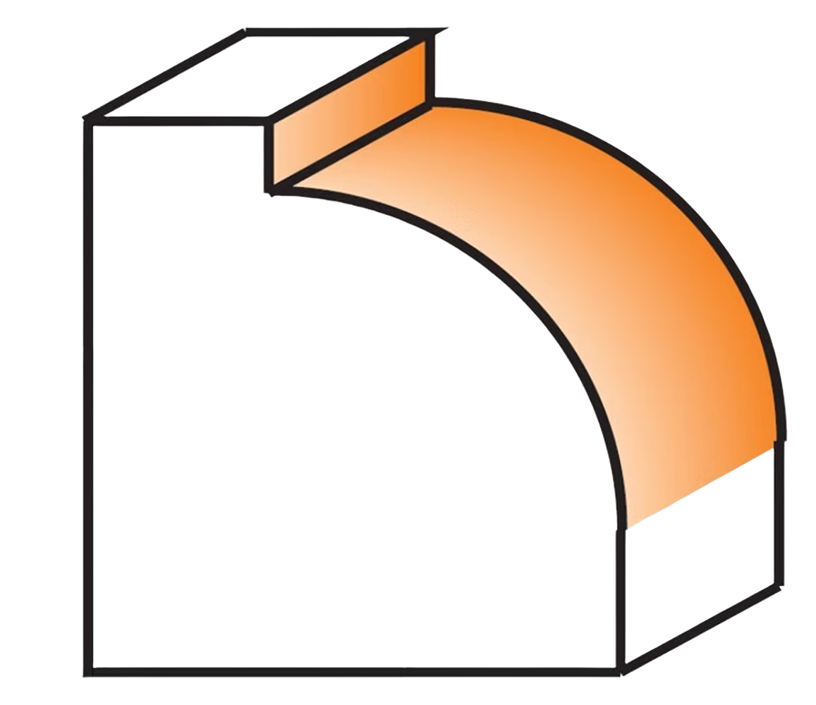 CMT Orange Tools 7/8” x 1/2” Roundover Bit With Bearing, 1/4" Shank