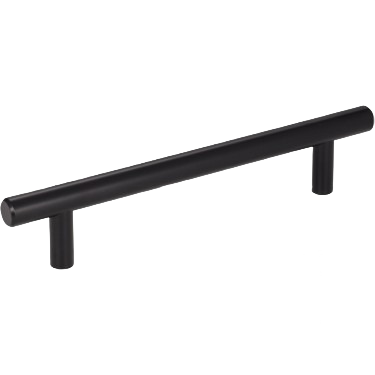 Matte black steel cabinet pull bar with beveled ends, part of hardware and furniture accessories under $50 collection