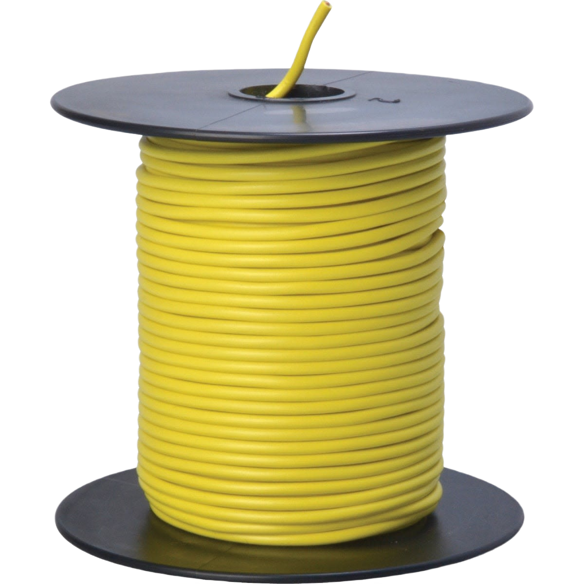 Spool of yellow 18-gauge PVC-coated primary wire for electrical and home improvement projects