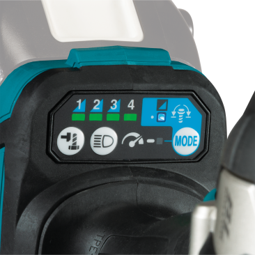 Close-up of digital speed and mode display panel with numbered indicators on cordless impact wrench for home improvement tools