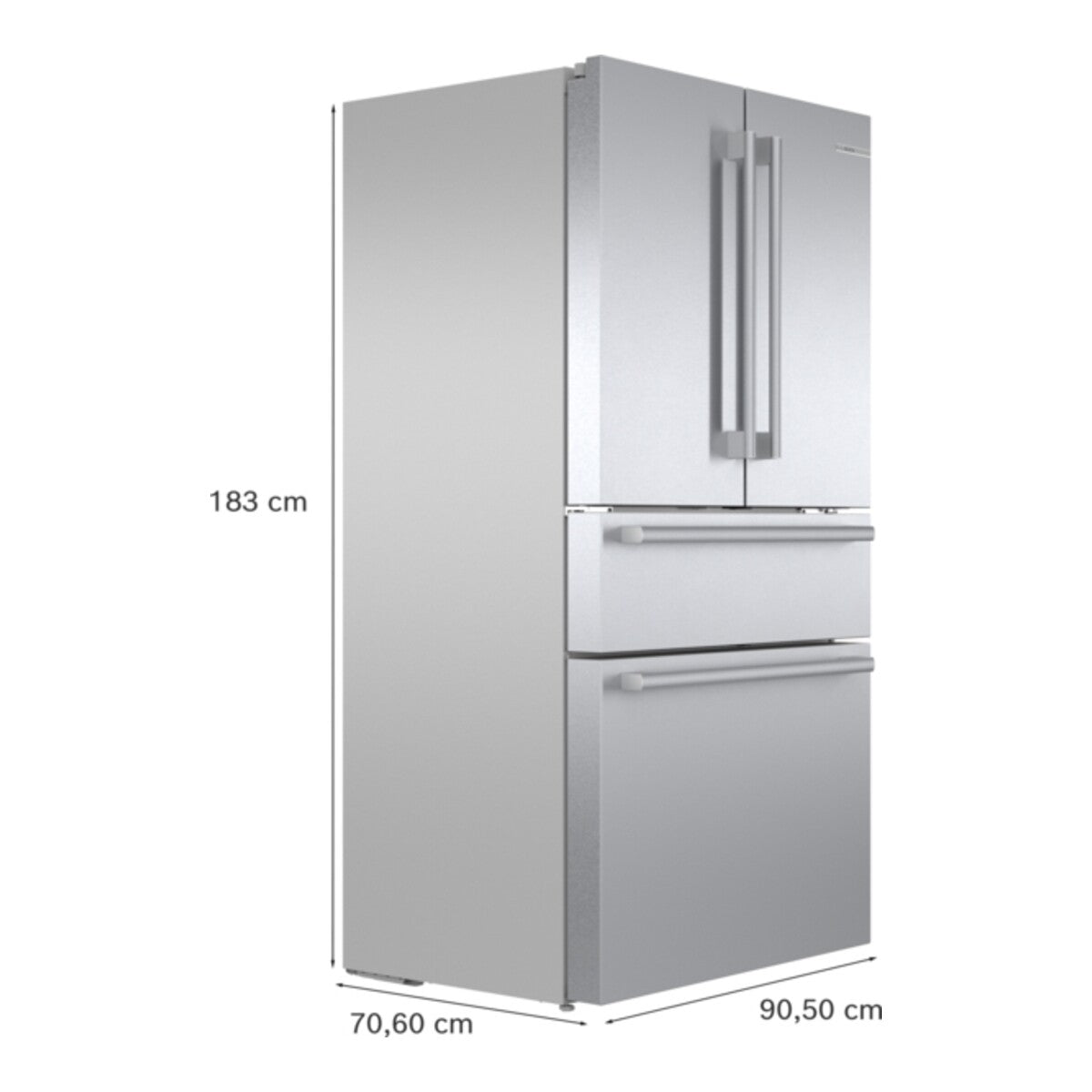 800 Series, French Door Bottom Mount Refrigerator, 36_IN, Brushed steel