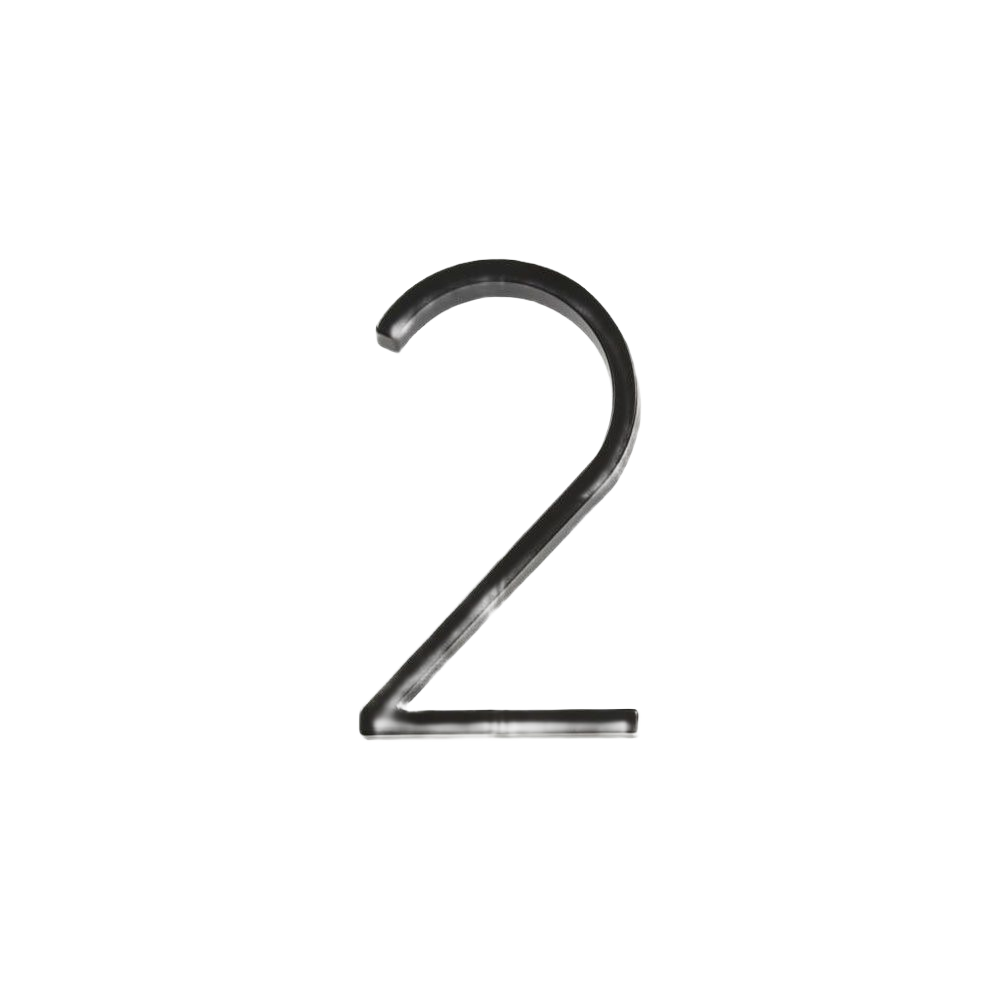 Black zinc house number 2 with floating mount design for outdoor use in hardware and home improvement collections under $50
