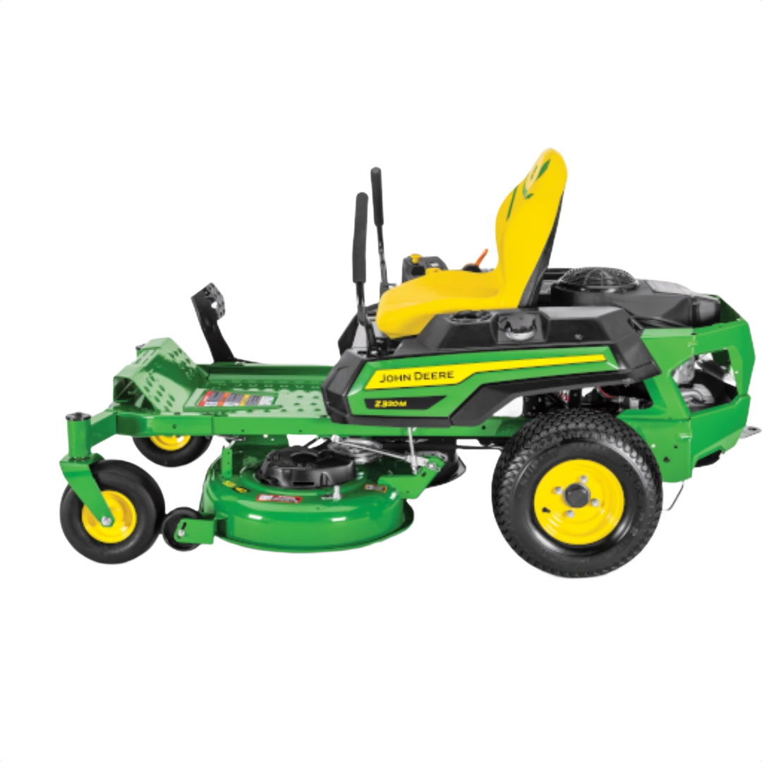 Green and yellow zero-turn mower with 42-inch cutting deck designed for efficient lawn maintenance and home improvement tasks