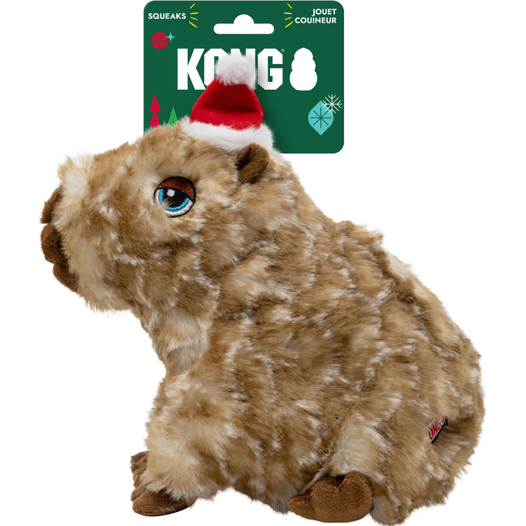 KONG Medium Comfort Wuzzeez Capybara Plush Christmas Dog Toy