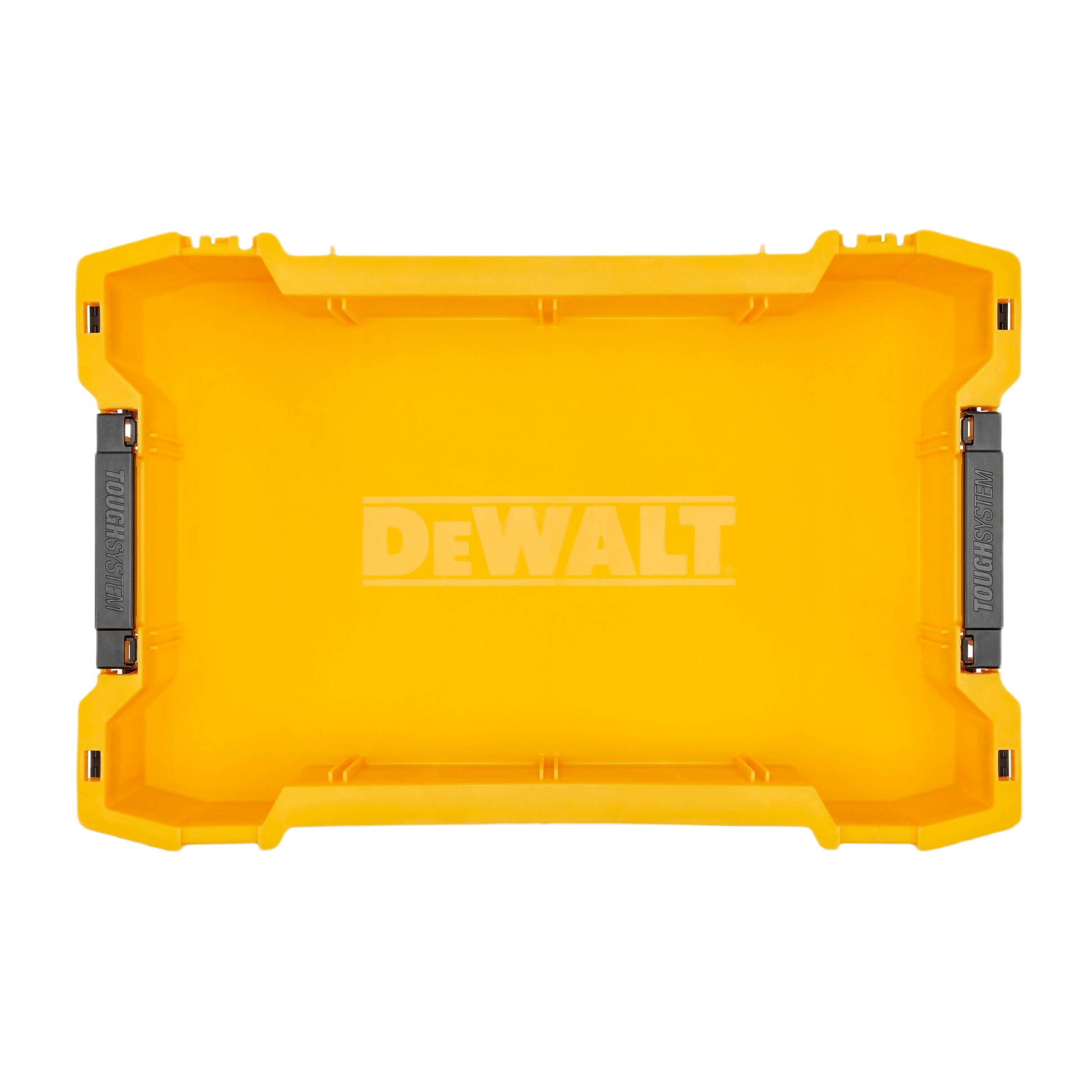 Yellow deep tool tray with black side handles for organized tool storage in workshops and jobsite settings