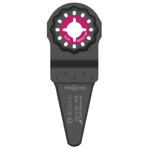 Bosch oscillating multi-tool caulk blade with Starlock mount for precise soft material cutting in power tool accessories collection