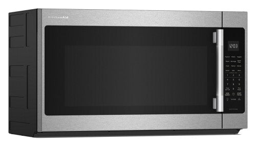 Stainless steel microwave with digital control panel and designer handle from KitchenAid microwaves and appliances collections